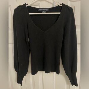 French Connection Black V-Neck Sweater